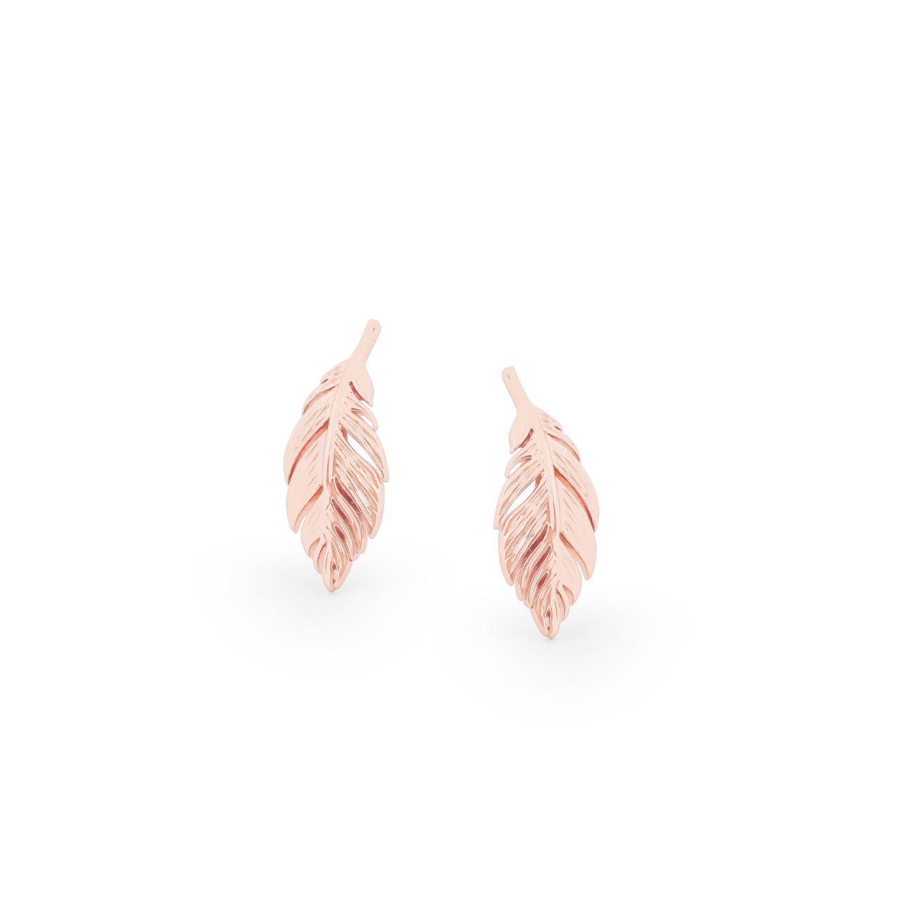 Rose gold feather deals stud earrings