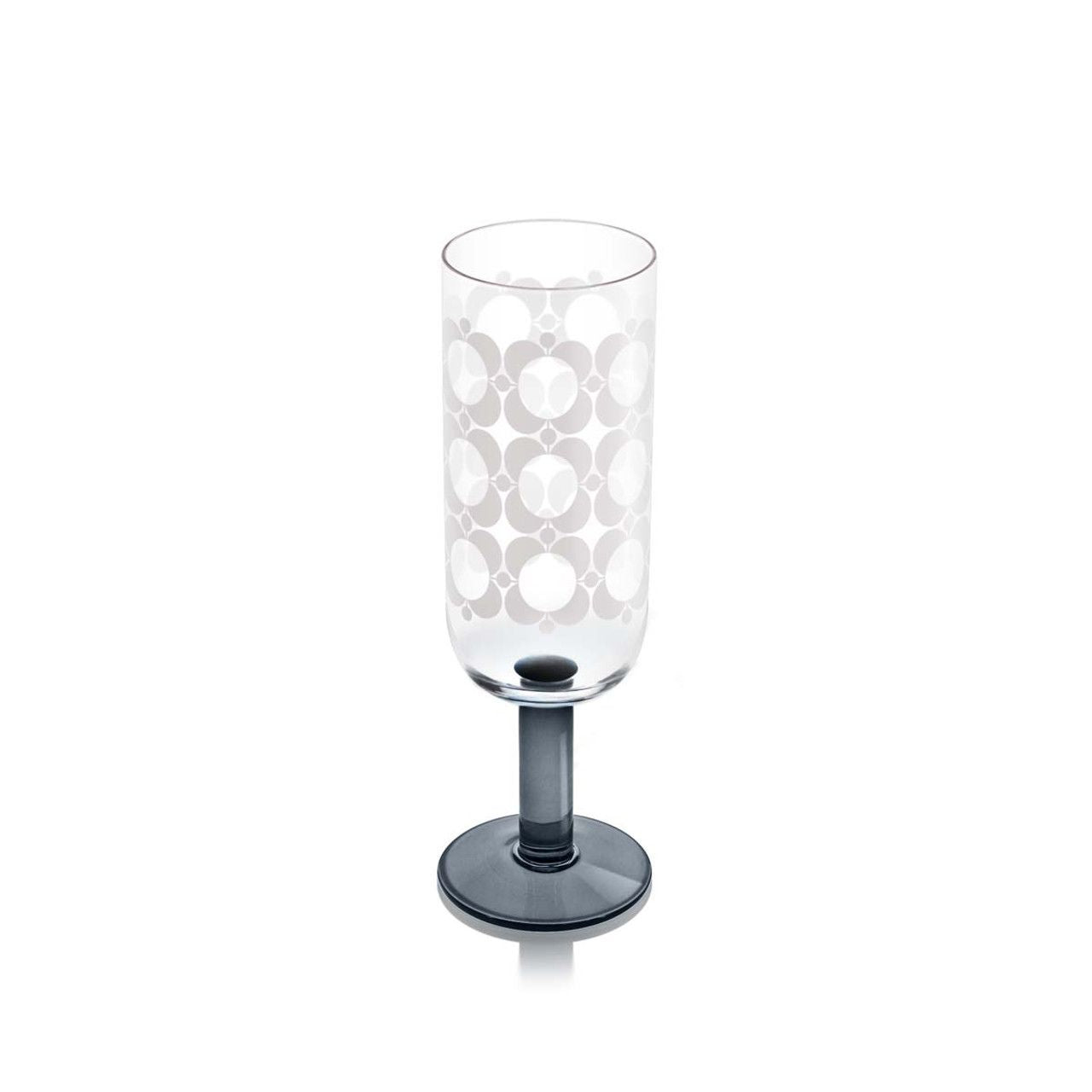 The Orla Kiely Atomic Flower Champagne Glass Set Of 4 is a beautiful set to add a retro vibe to your glassware.