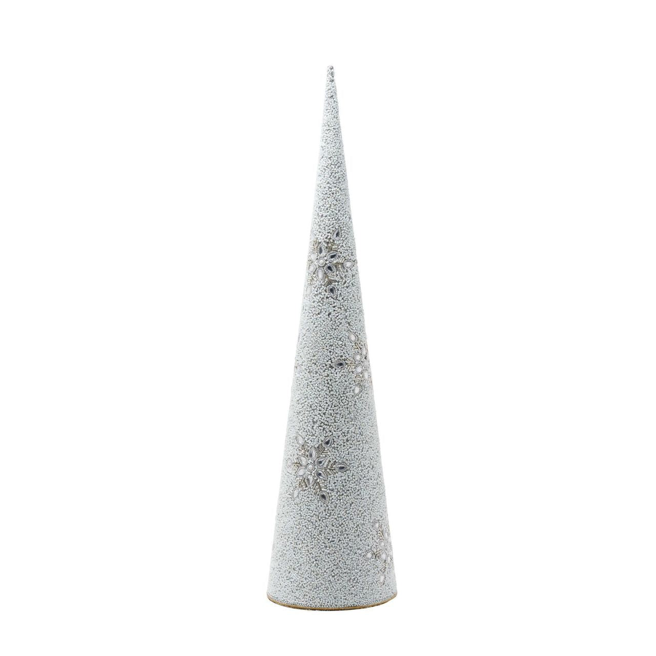 Its large size makes it a striking focal point on mantels, shelves, or as a centrepiece on tabletops. Whether displayed alone or alongside other decorations, this cone tree brings a touch of holiday cheer to any space.