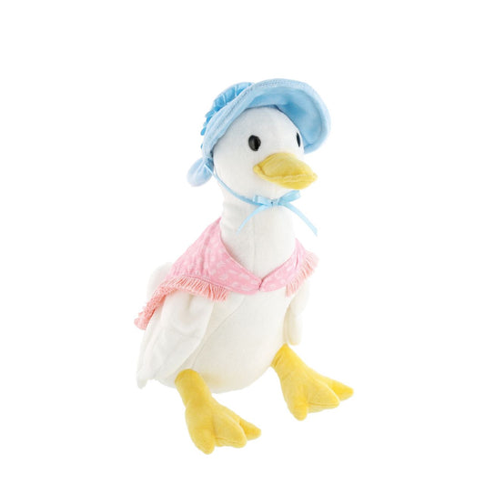 This Jemima Puddle-Duck soft toy is made from beautifully soft fabric and is dressed in clothing exactly as illustrated by Beatrix Potter, with her signature beautiful bonnet and shawl. The Peter Rabbit collection features the much loved characters from the Beatrix Potter books and this quality and authentic soft toy is sure to be adored for many years to come. 