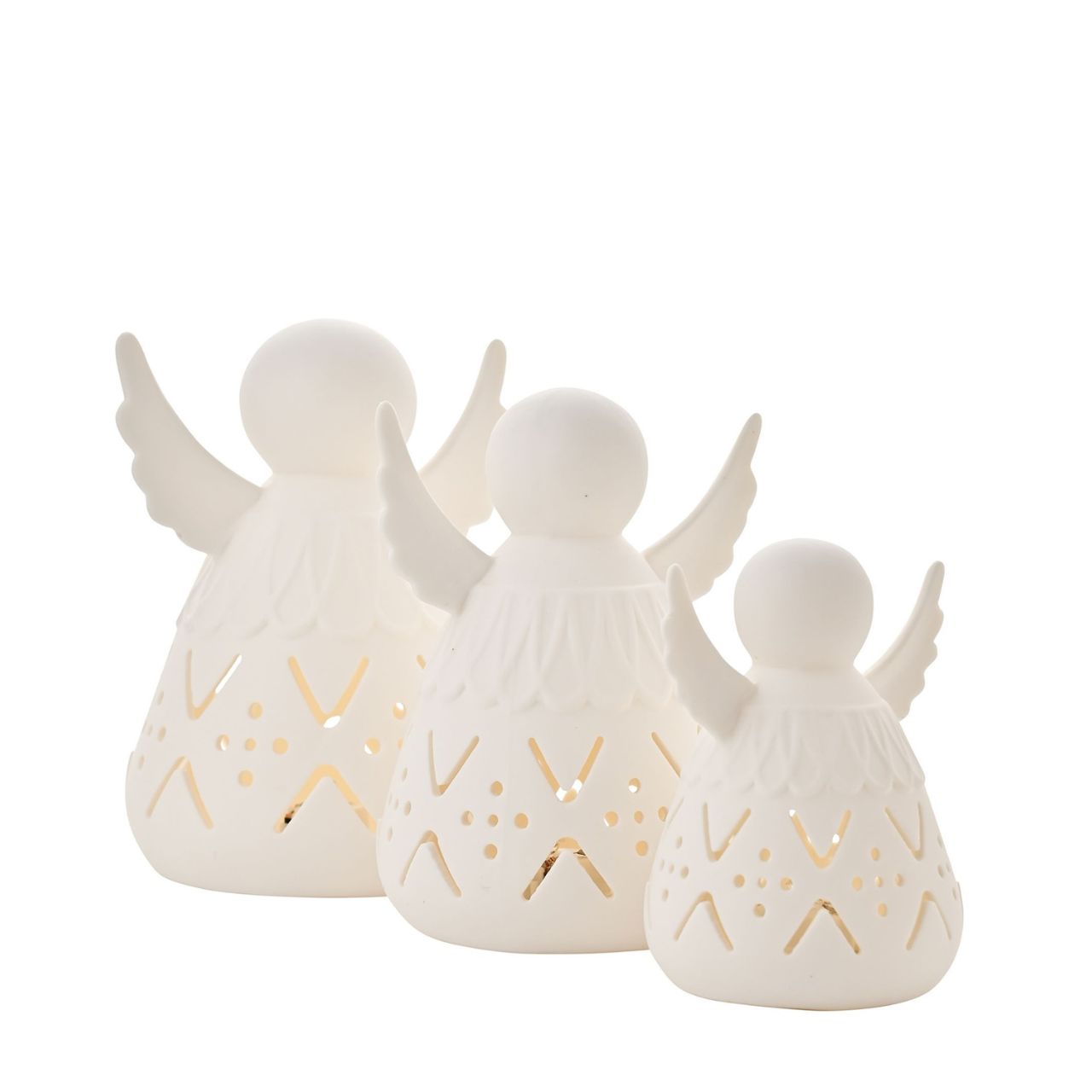 Illuminate your retail space with the Ceramic Light Up LED Angel - Large by The Seasonal Gift Co. This enchanting angel radiates warmth and serenity, perfect for adding a touch of heavenly charm to any display.