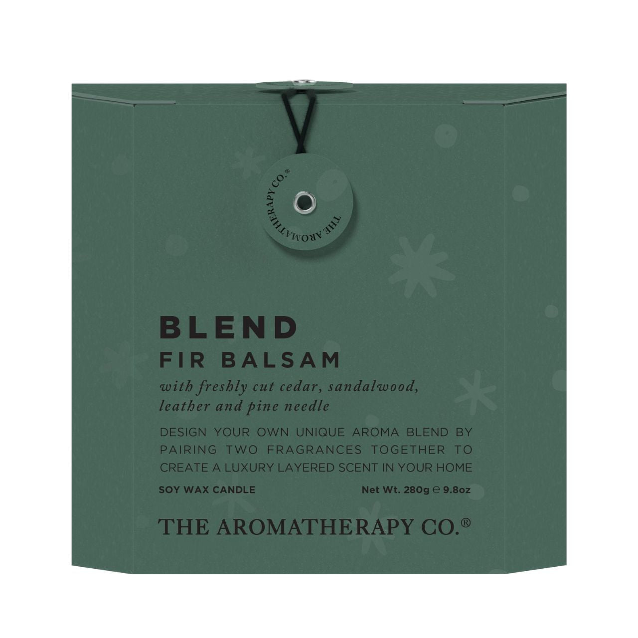 Christmas Blend 280gm Candle - Fir Balsam  A soy candle from THE AROMATHERAPY CO.  This new addition from the Blend range offers an array of sumptuous fragrances simultaneously.