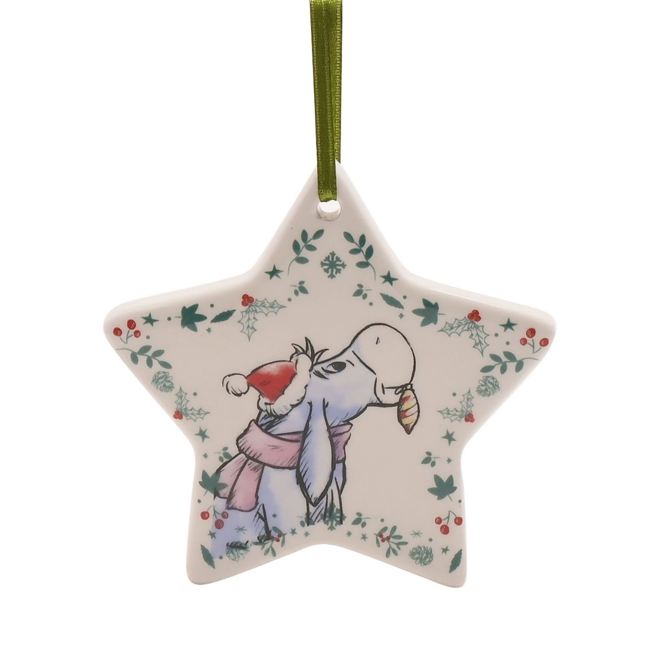 Disney Winnie the Pooh Christmas Decorations Set of 4 Ceramic  A set of 4 Winnie the Pooh ceramic decorations by DISNEY®.  These fun-filled decorations will hang proudly from the Christmas tree throughout December.