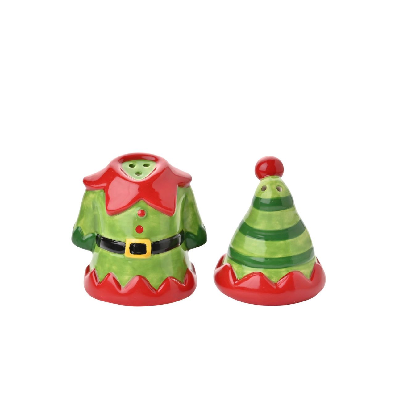 Crafted with care from ceramic and adorned with a glossy glazed finish. The main colour, a vibrant green, is complemented by charming red embellishments, setting the perfect festive scene at the table.