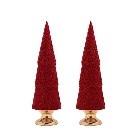 Embrace the festive spirit with The Seasonal Gift Co.'s Flocked Resin Christmas Tree. Crafted from resin, the tree is elegantly flocked in red, creating a vibrant and festive centrepiece.