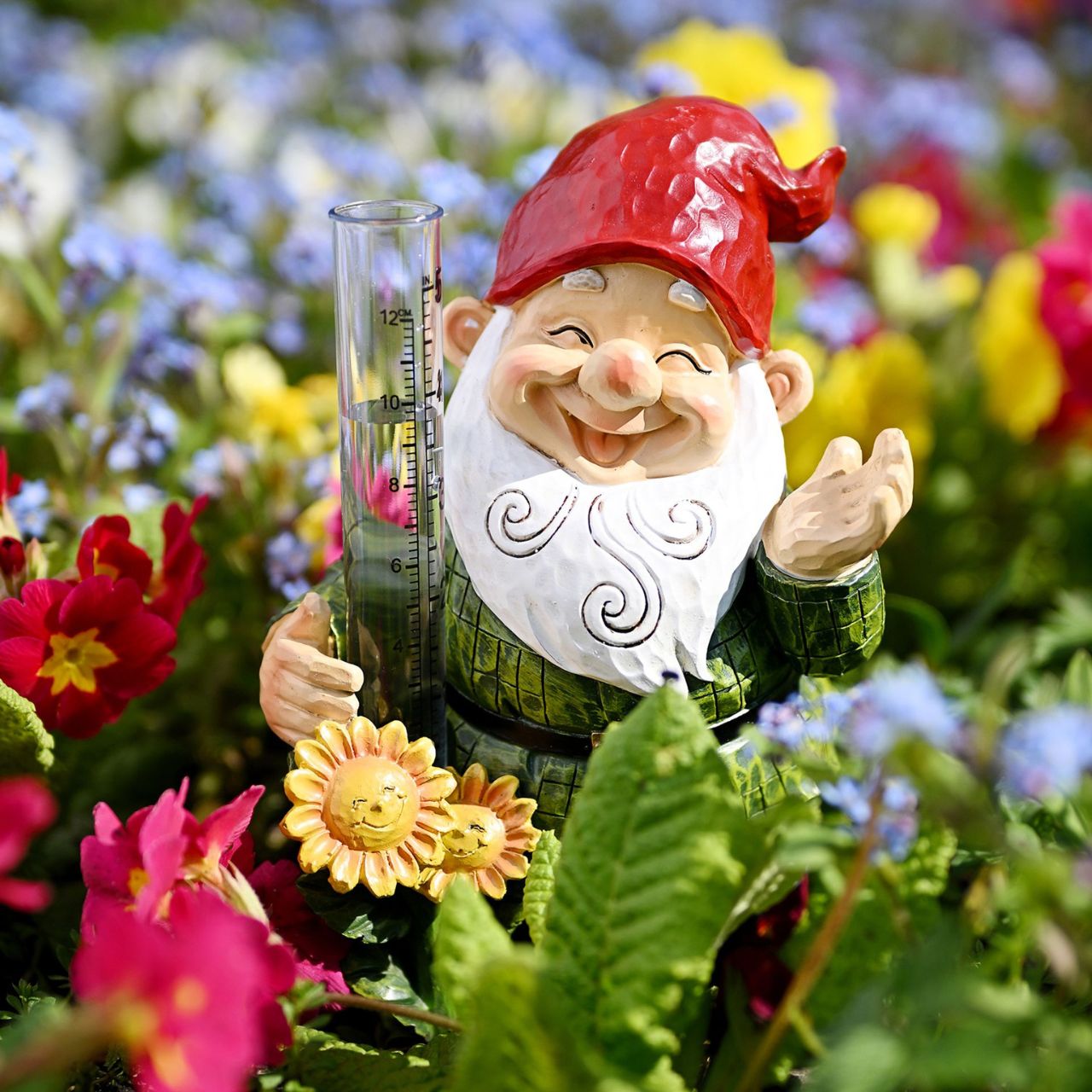 Country Living Garden Gnome With Sunflowers  Bring some rustic cheer to your outdoor living space with this charming hand painted gnome. From Country Living - bringing you closer to nature.
