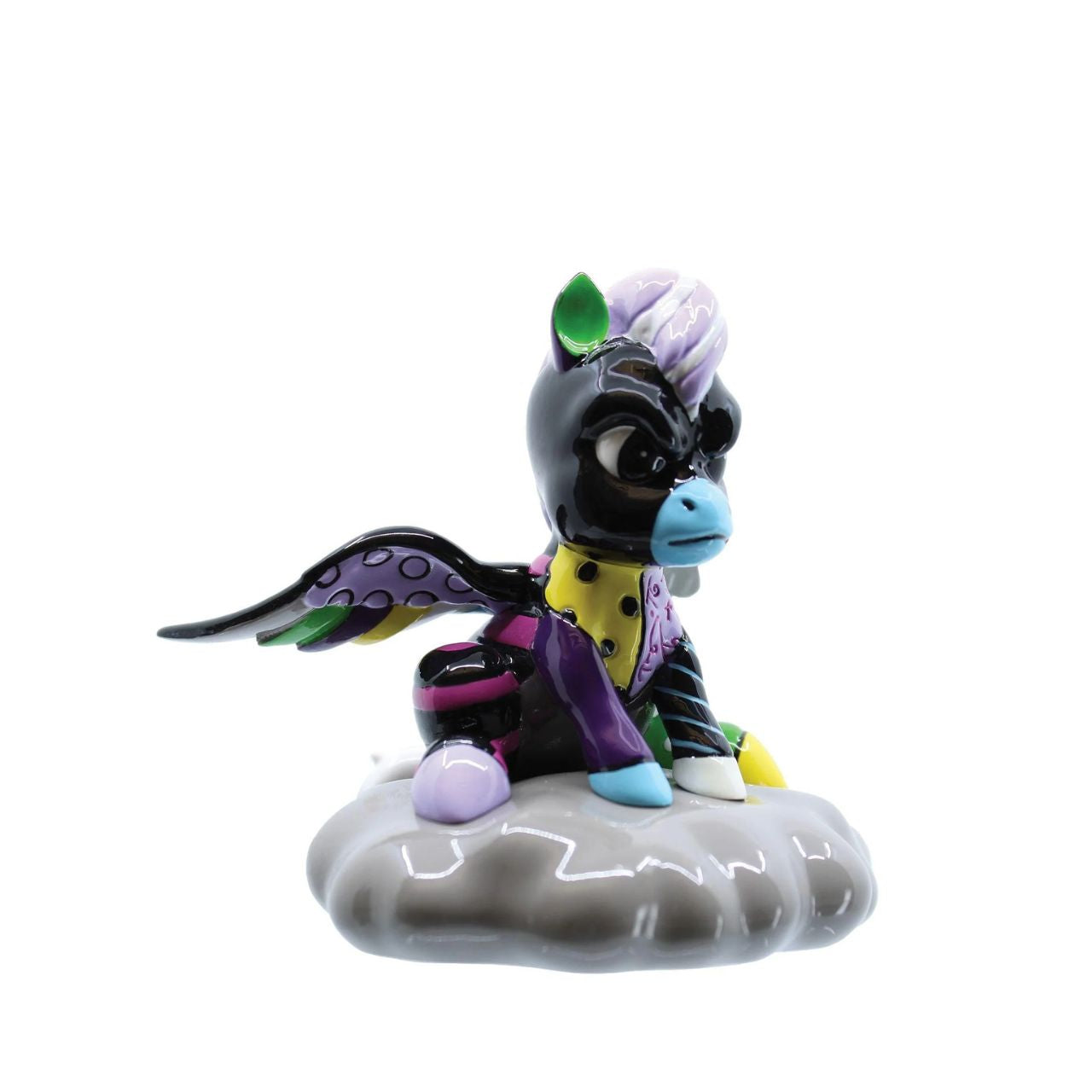 A new character has received the Romero Britto treatment with this cute but angry Pegasus from the Fantasia films. With dark colouring and riding on a storm cloud this little horse is not happy, but immensely adorable at the same time.