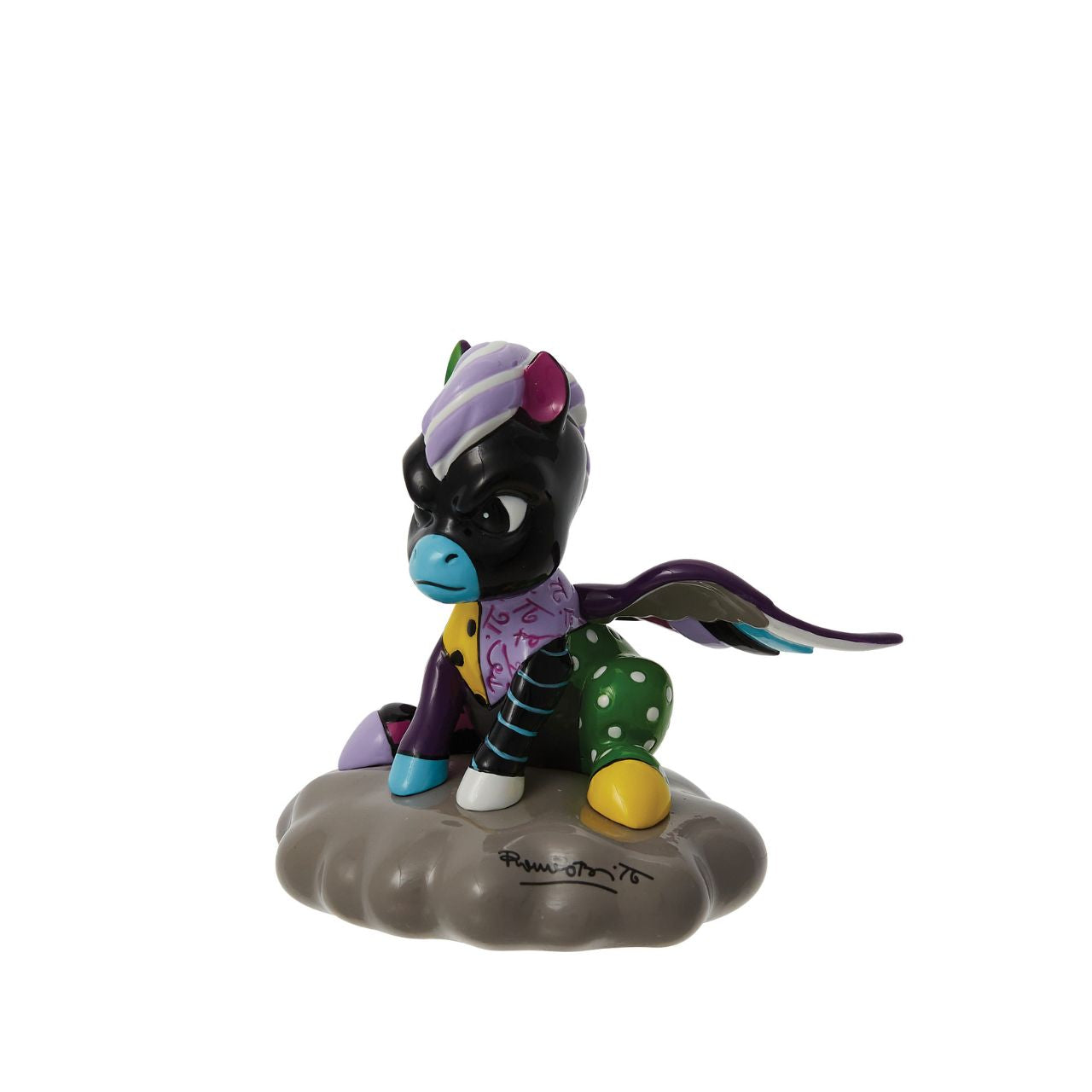 A new character has received the Romero Britto treatment with this cute but angry Pegasus from the Fantasia films. With dark colouring and riding on a storm cloud this little horse is not happy, but immensely adorable at the same time.