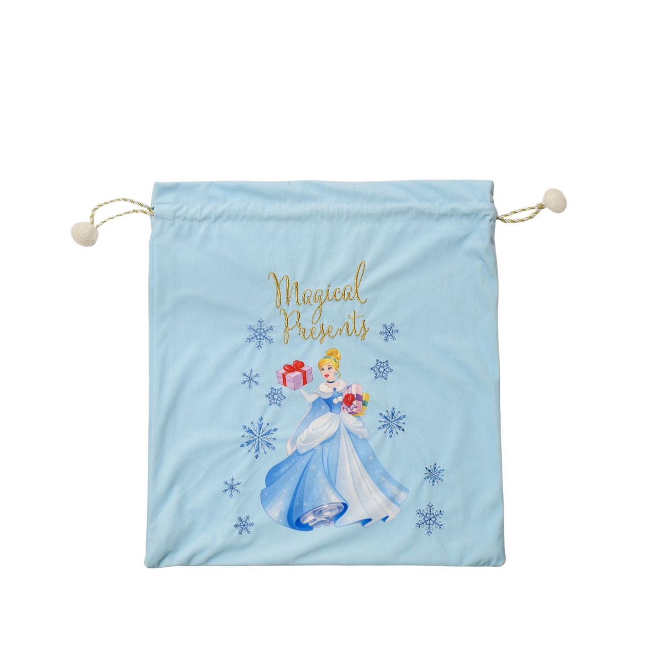 A magical place to store your little prince or princesses Christmas presents this year, this Cinderella gift sack features a delightful gold 'Magical Presents' embroidery and fun pompom detailing.