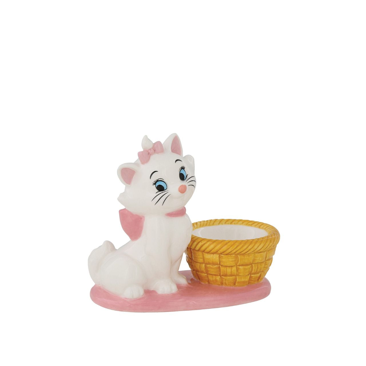 Add some Disney magic to your breakfast table with this beautiful ornamental egg cup. This Marie egg cup is certainly a collector's piece. Put your boiled egg in the basket next to Marie and crack it open for some breakfast fun.