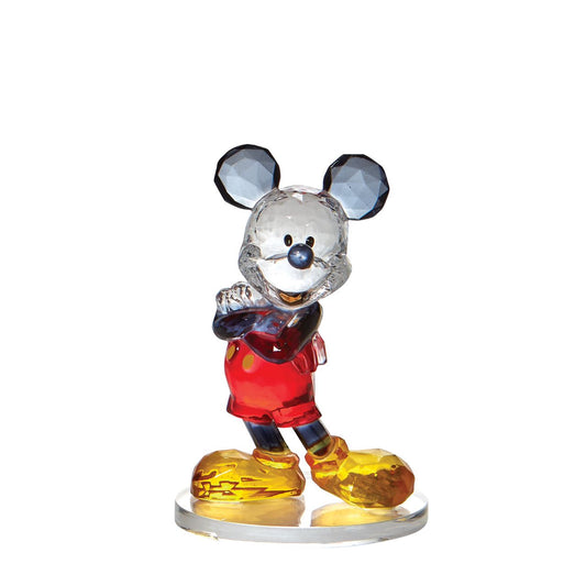 This "gem cut" acrylic sculpture reflects Mickey Mouse's dazzlingly cheerful personality. Presented in a branded window gift box. Not a toy or children's product. Intended for adults only.