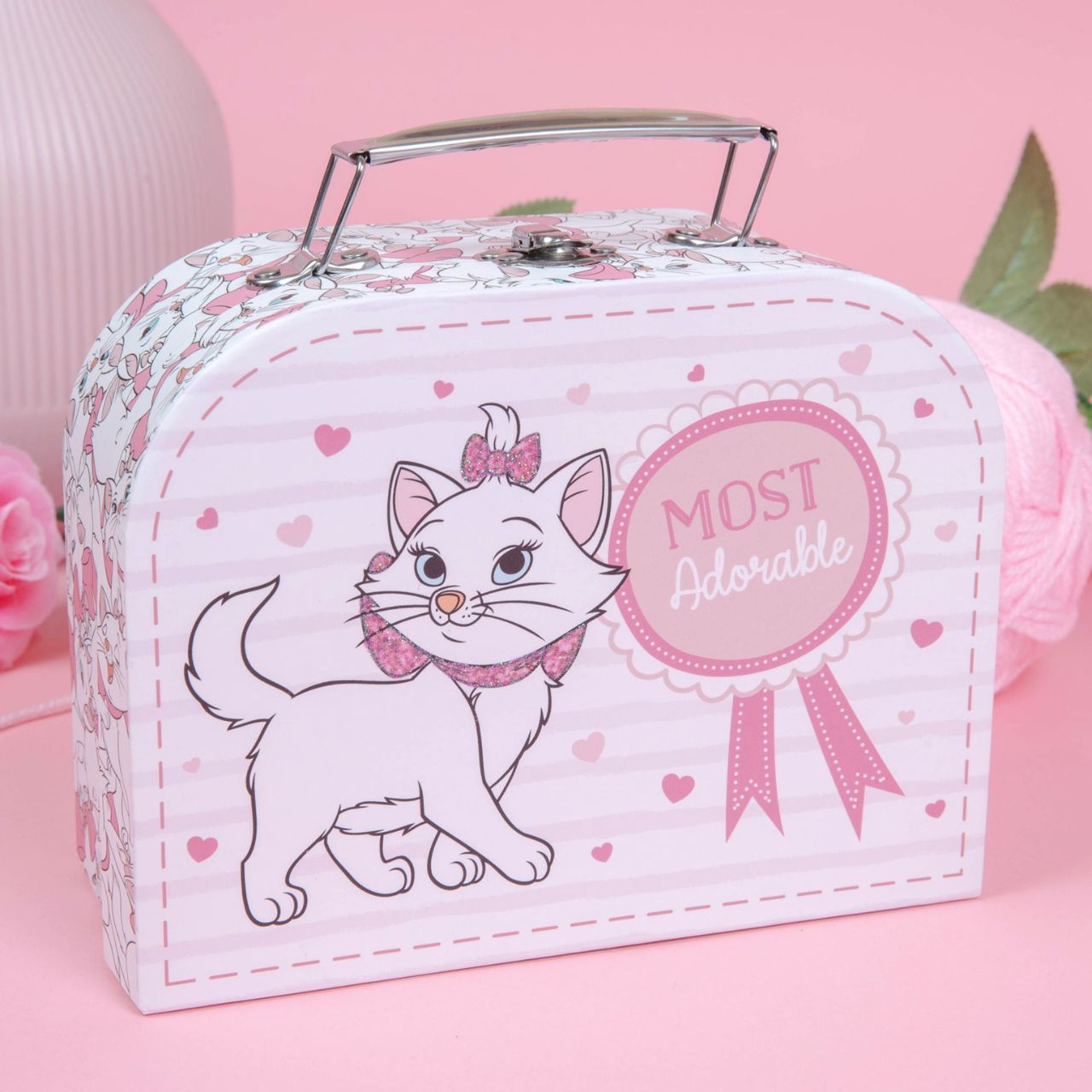 Disney Oui Marie Set of 2 Vanity Cases  Store those cosmetics or bits & bobs in style with these beautiful Oui Marie vanity cases. Pink glitter, pink patterns and the Aristocats' lovable heroine - what could be more perfect! - one of Disney's cutest characters brought to adorable gifts.