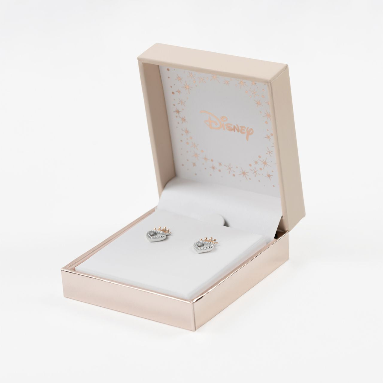 Disney Princess Sterling Silver Love Heart with Crown Earring  Crafted with sterling silver, these Disney Princess Love Heart earrings feature a delicate crown design perfect for any princess. Add a touch of magic and elegance to your outfit with these timeless earrings. Guaranteed to make any Disney fan feel like royalty.