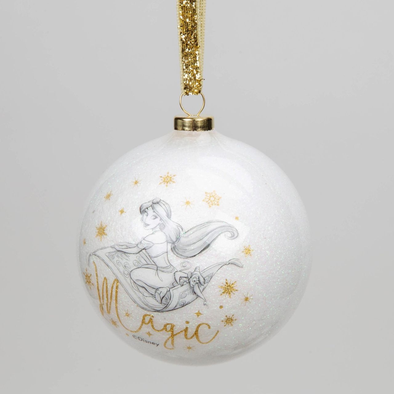 Bring some timeless Disney sparkle to the tree with this set of 15 white glitter baubles. From Disney Classic Collectables - luxurious collectable gifts for the enduring Disney fan.