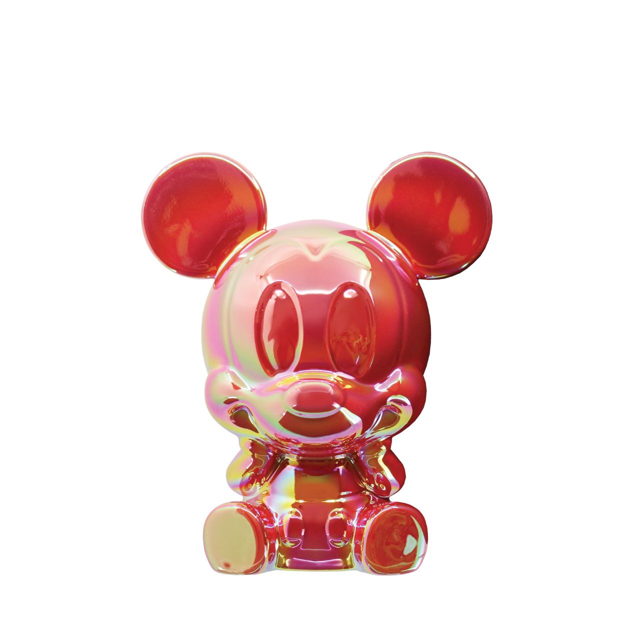 Make saving fun with the Mickey Ceramic Money Bank by Disney Showcase. It is the perfect, practical décor piece for Disney fans of all ages. At 17cm tall with a dazzling red, iridescent finish this piece is guaranteed to catch the attention of all that see it and will add the Disney magic to any home.