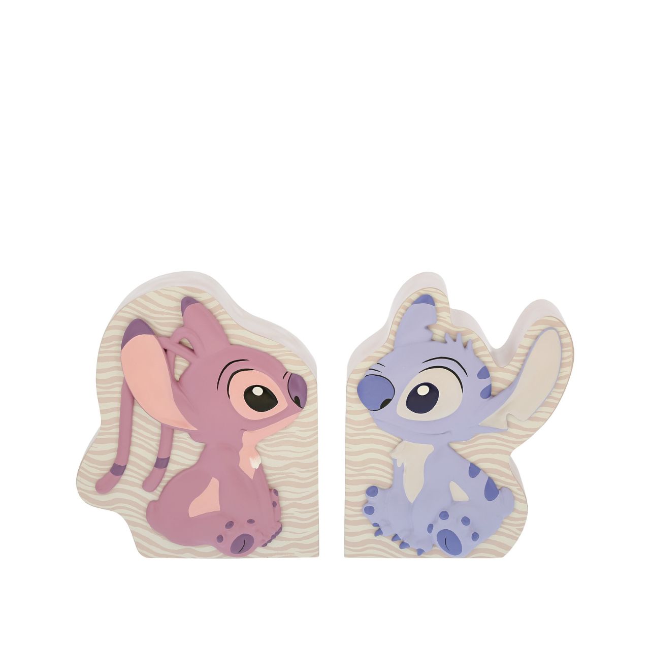 Let Stitch and Angel guard your tales. Introducing Disney's Stitch and Angel Bookends. These adorable characters create a delightful scene while showcasing your favourite stories. Add a touch of mischief and love to your shelves with these charming bookends.