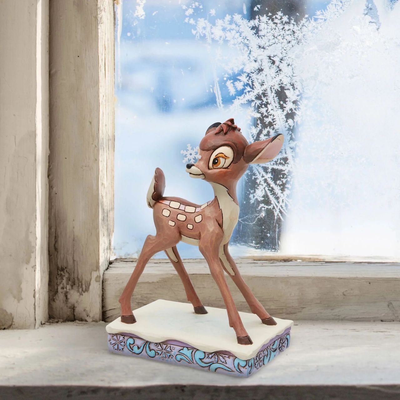 Disney's Bambi is perfect for Christmas. Designed by award winning artist Jim Shore, they have the sweetest little snowflake balanced on the end of their nose. Hand crafted from high quality cast stone and hand painted, this is the ideal gift for any Disney collector.