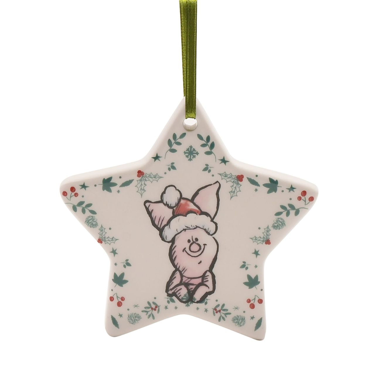 Disney Winnie the Pooh Christmas Decorations Set of 4 Ceramic  A set of 4 Winnie the Pooh ceramic decorations by DISNEY®.  These fun-filled decorations will hang proudly from the Christmas tree throughout December.