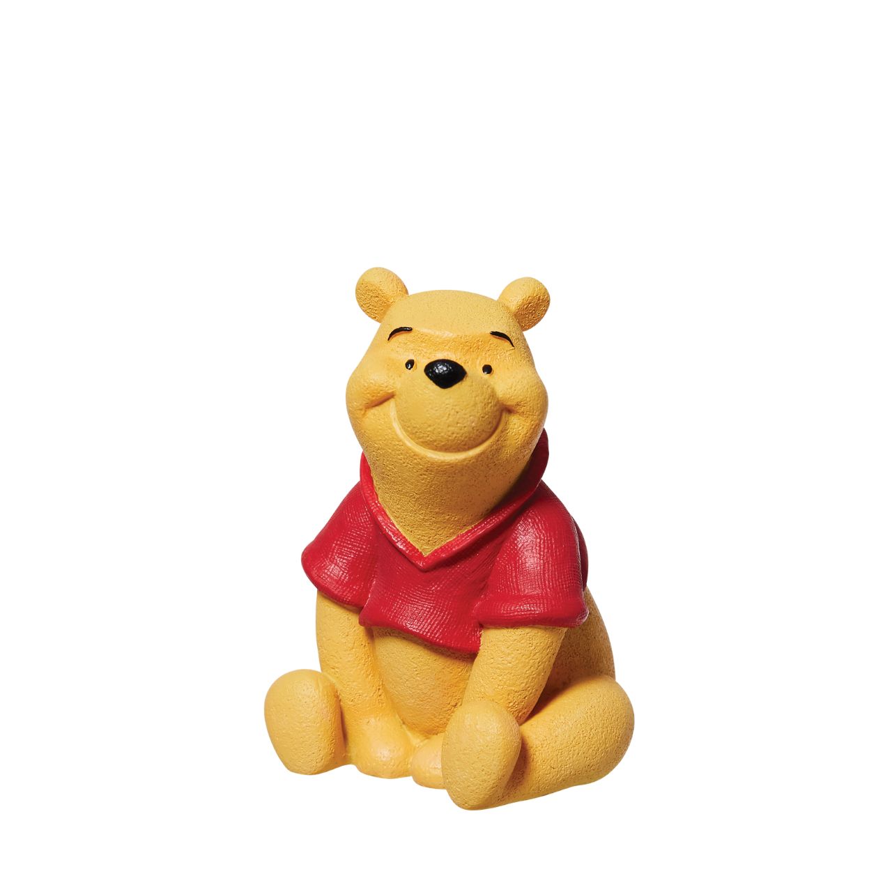 One of Disney's most beloved characters Winne the Pooh sits in an adorable pose. with incredible detail on Winnie the Pooh's shirt this is finished in a linen texture whilst his body has a velvetine texture.