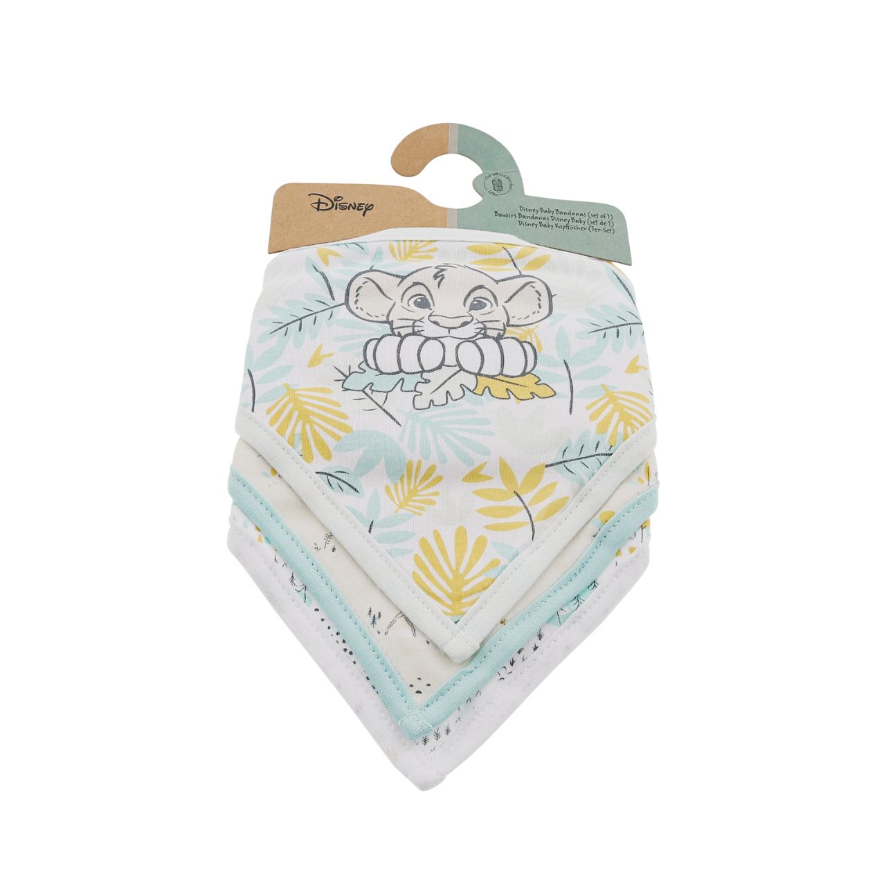 Wipe away those mealtimes messes with these Classic Disney bandana bibs. With the easy-peasy fastenings, we've got mealtimes, and baby, covered. These ultra-soft and absorbent bibs also keep teething tots dry and helps avoid skin rashes. The gender-neutral pack of three comes with separate designs featuring Simba, Thumper, Bambi and Marie. Makes a sweet baby shower gift for any parent to be.