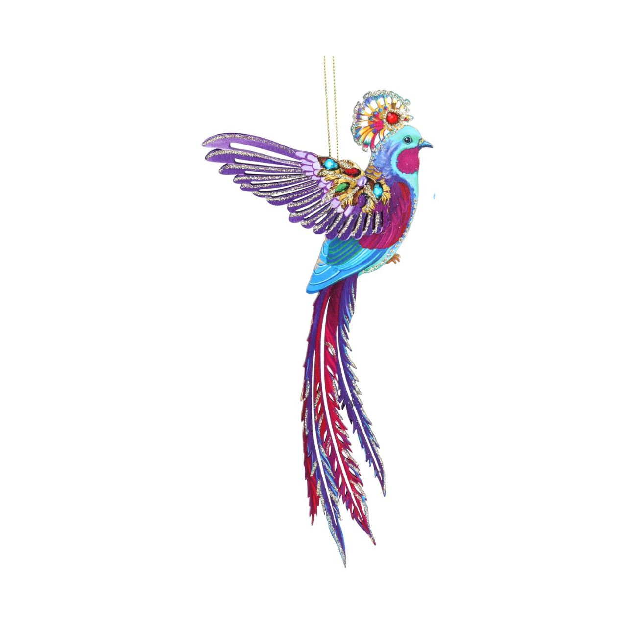 Wood Jewel Exotic Bird Christmas Hanging Ornaments by Gisela Graham  These unique Wood/Jewel Exotic Bird Christmas Hanging Ornaments by Gisela Graham are artisan-crafted with intricate detailing and vibrant colors. Perfect for decorating your tree during the holidays, each ornament is crafted with quality materials for long-lasting beauty.