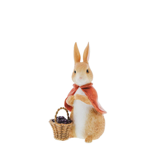 The beautifully sculpted Flopsy with Basket of Blackberries figurine takes inspiration from the original Beatrix Potter illustrations. This charming figurine will add fun and mischief to any home.