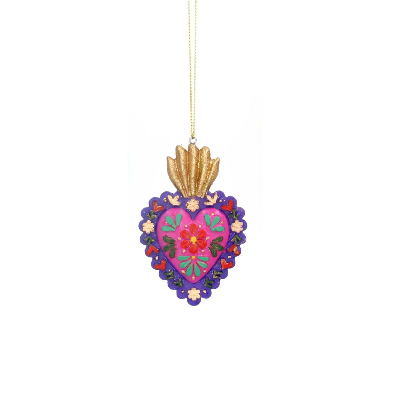 Add a touch of elegance to your holiday décor with the Gisela Graham Floral Heart with Crown Christmas Hanging Ornament. Featuring a beautiful floral design and a delicate crown detail, this ornament will add a regal touch to your Christmas tree. Made with high-quality materials, it is sure to be a stunning addition to your holiday collection.