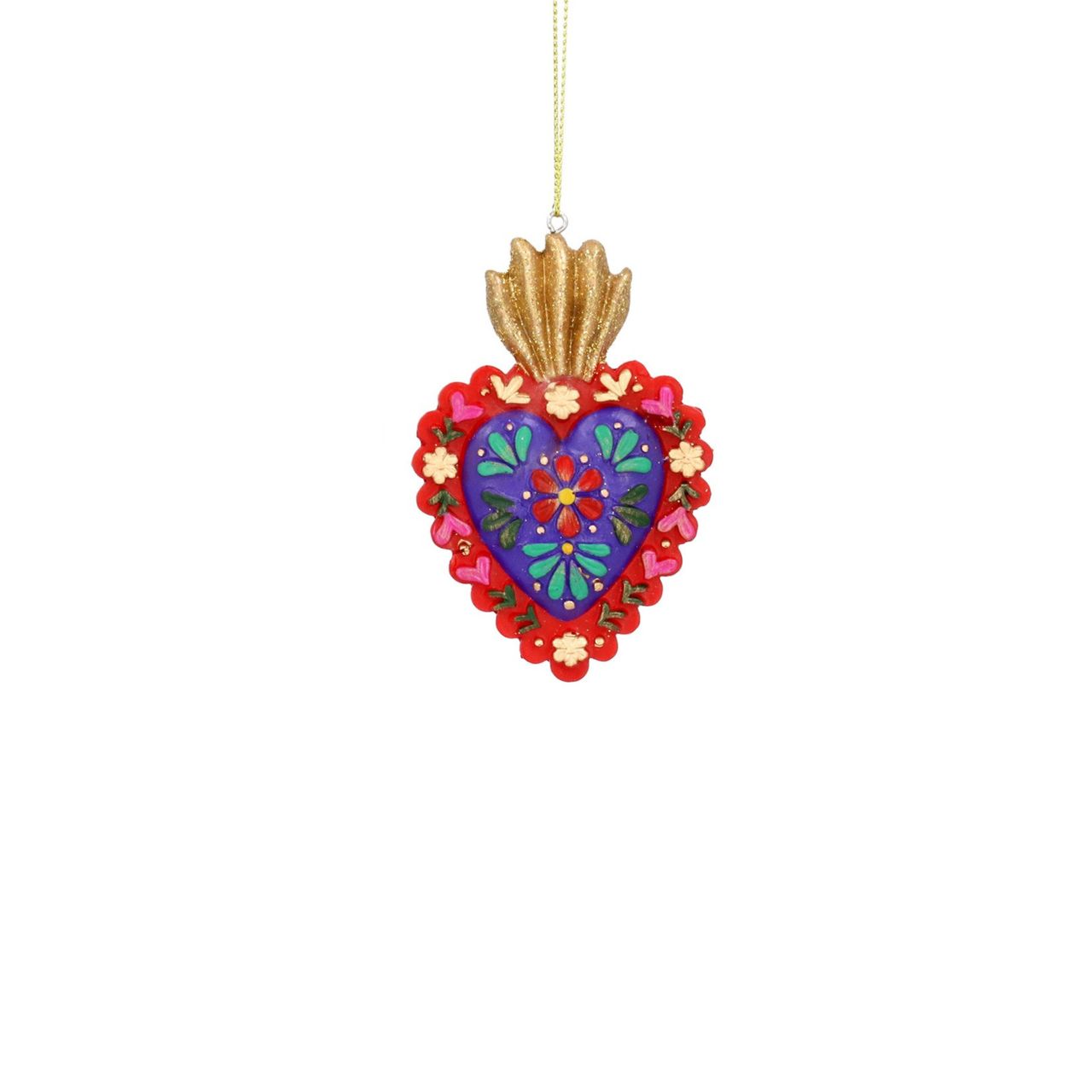 Add a touch of elegance to your holiday décor with the Gisela Graham Floral Heart with Crown Christmas Hanging Ornament. Featuring a beautiful floral design and a delicate crown detail, this ornament will add a regal touch to your Christmas tree. Made with high-quality materials, it is sure to be a stunning addition to your holiday collection.