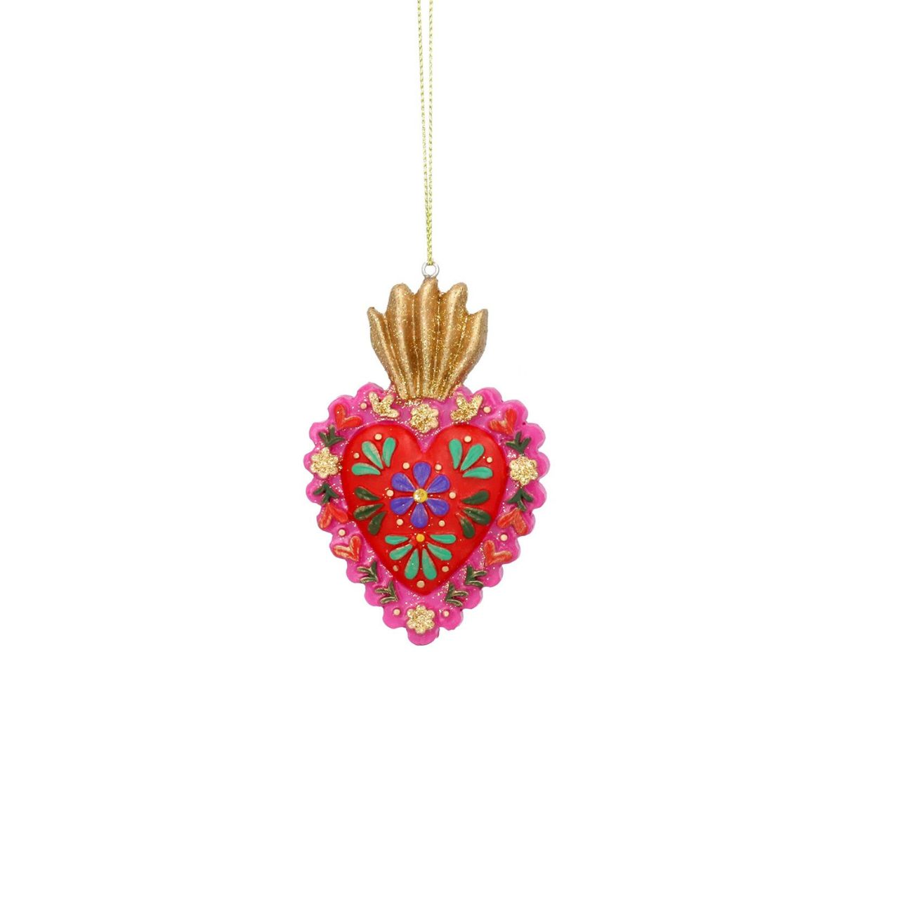 Add a touch of elegance to your holiday décor with the Gisela Graham Floral Heart with Crown Christmas Hanging Ornament. Featuring a beautiful floral design and a delicate crown detail, this ornament will add a regal touch to your Christmas tree. Made with high-quality materials, it is sure to be a stunning addition to your holiday collection.