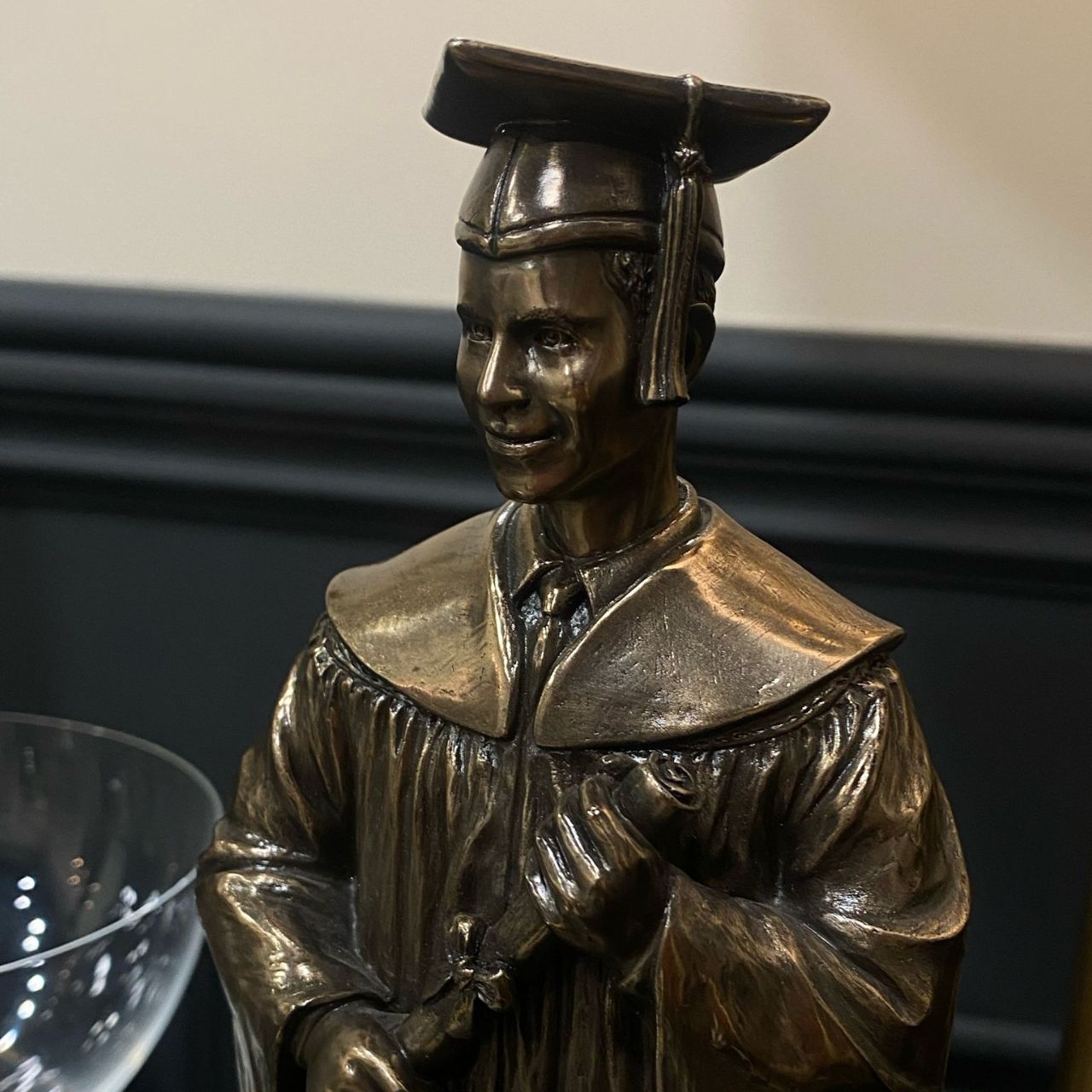 This stunning bronze figurine of a young man on his graduation day would make the perfect graduation gift.