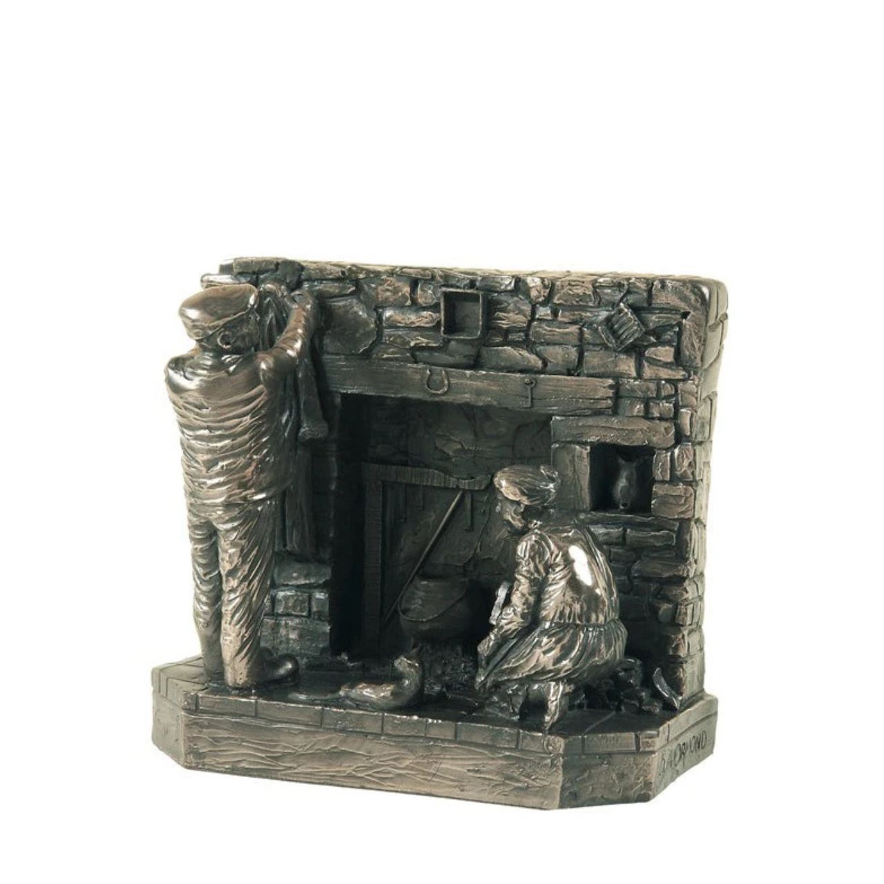 This wonderful figurine entitled works done from Genesis is sure to invoke a sense of nostalgia of times past. Depicting in glorious detail the weary workman as he hangs his coat at the fireside after a days work is a scene from generations past.