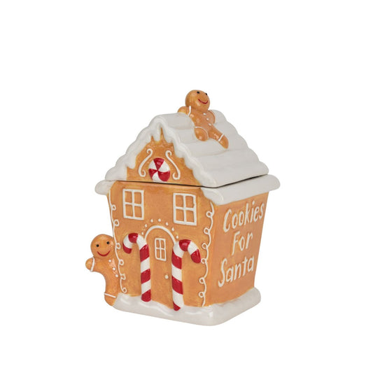 A festive answer to cookie jars, this delightful gingerbread house would be a wholesome and fun addition to any home this Christmas season. The best place to store 'Cookies for Santa', this unique biscuit jar is sure to impress friends and family.