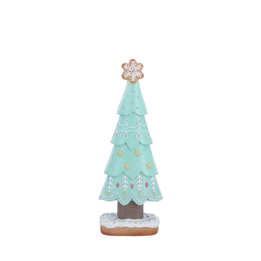 Add a touch of whimsy to your holiday decor with Gisela Graham's 32cm Pastel Green Gingerbread Christmas Tree. Crafted with intricate details, this charming tree will bring a festive and playful touch to any home. Made with high quality materials, it is perfect for creating a warm and inviting atmosphere for your holiday celebrations.