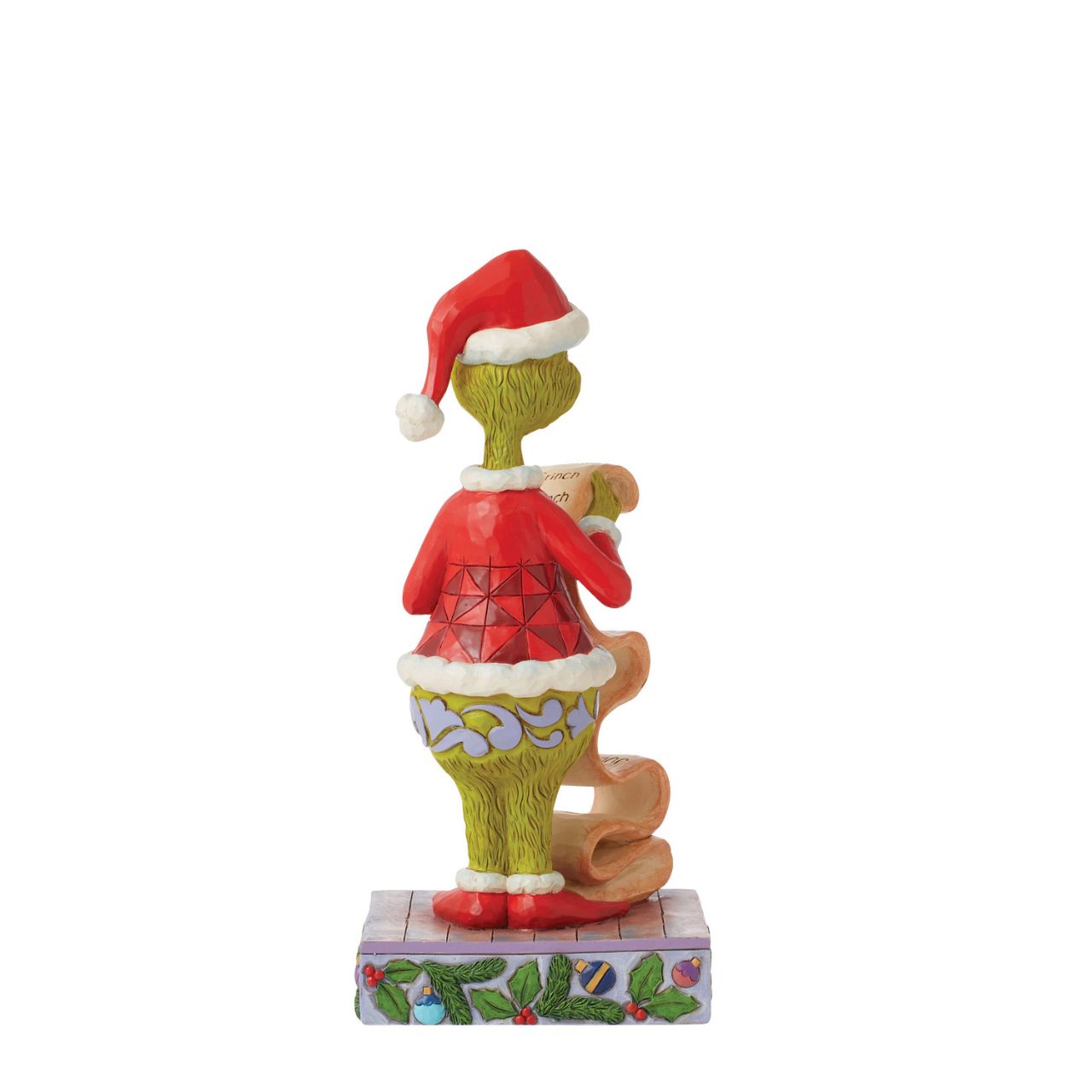 Designed by award-winning artist, Jim Shore, hand carved and hand painted, the iconic Grinch is ready to enjoy the Christmas holidays with this festive piece. Comes in a fully branded gift box.