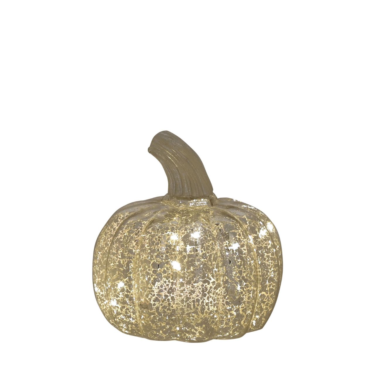 Halloween Silver Pumpkin LED Lantern Small