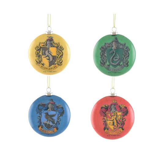 Add a magical touch to your Christmas tree with these vibrant, flat baubles. Whether you're a wizard or witch in the making, featuring all four houses, this set of four decorations is perfect for any Hogwarts-loving home!