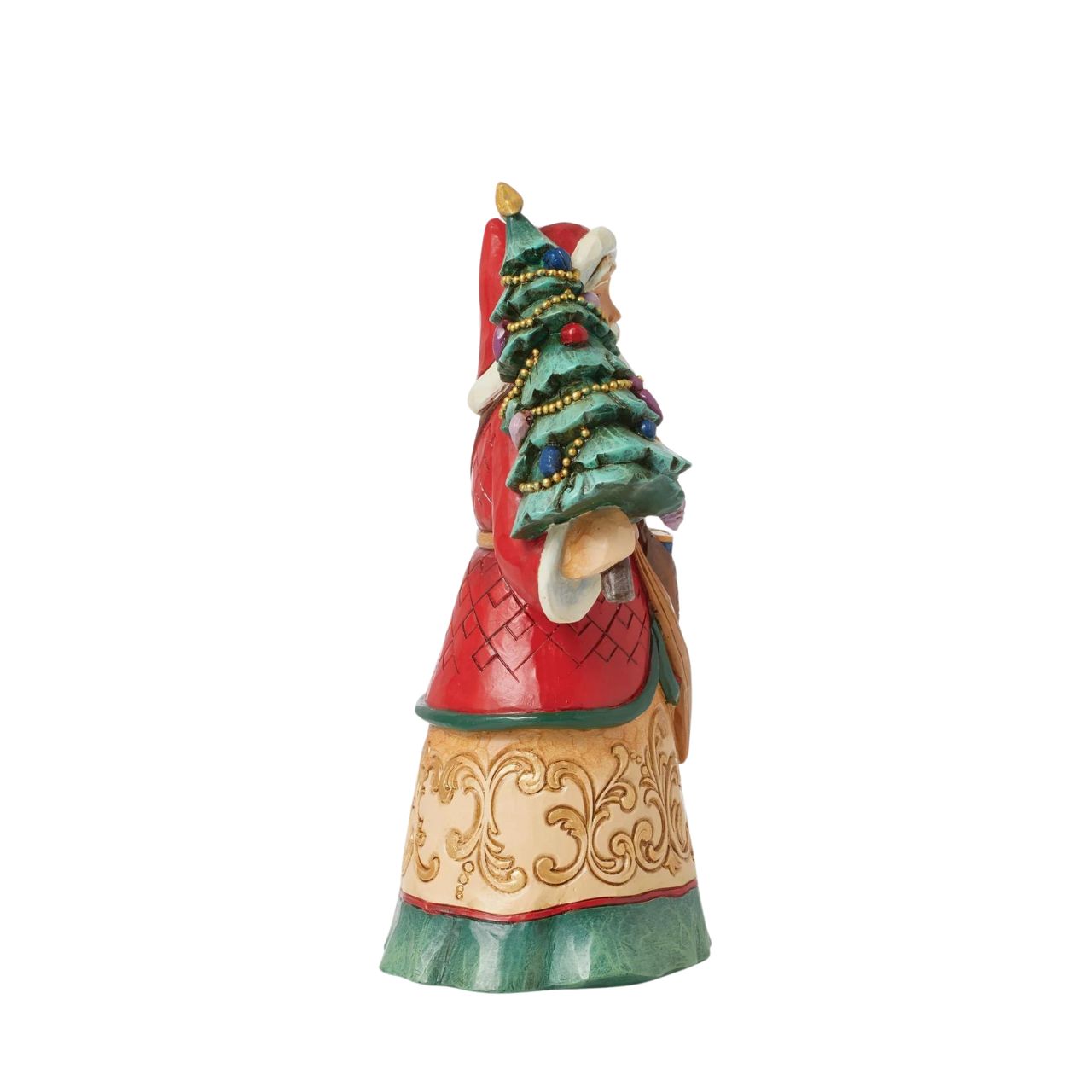 Designed by award winning artist Jim Shore as part of the Heartwood Creek Christmas Collection, hand crafted using high quality cast stone and hand painted, this Santa with Tree is perfect for the Christmas season.