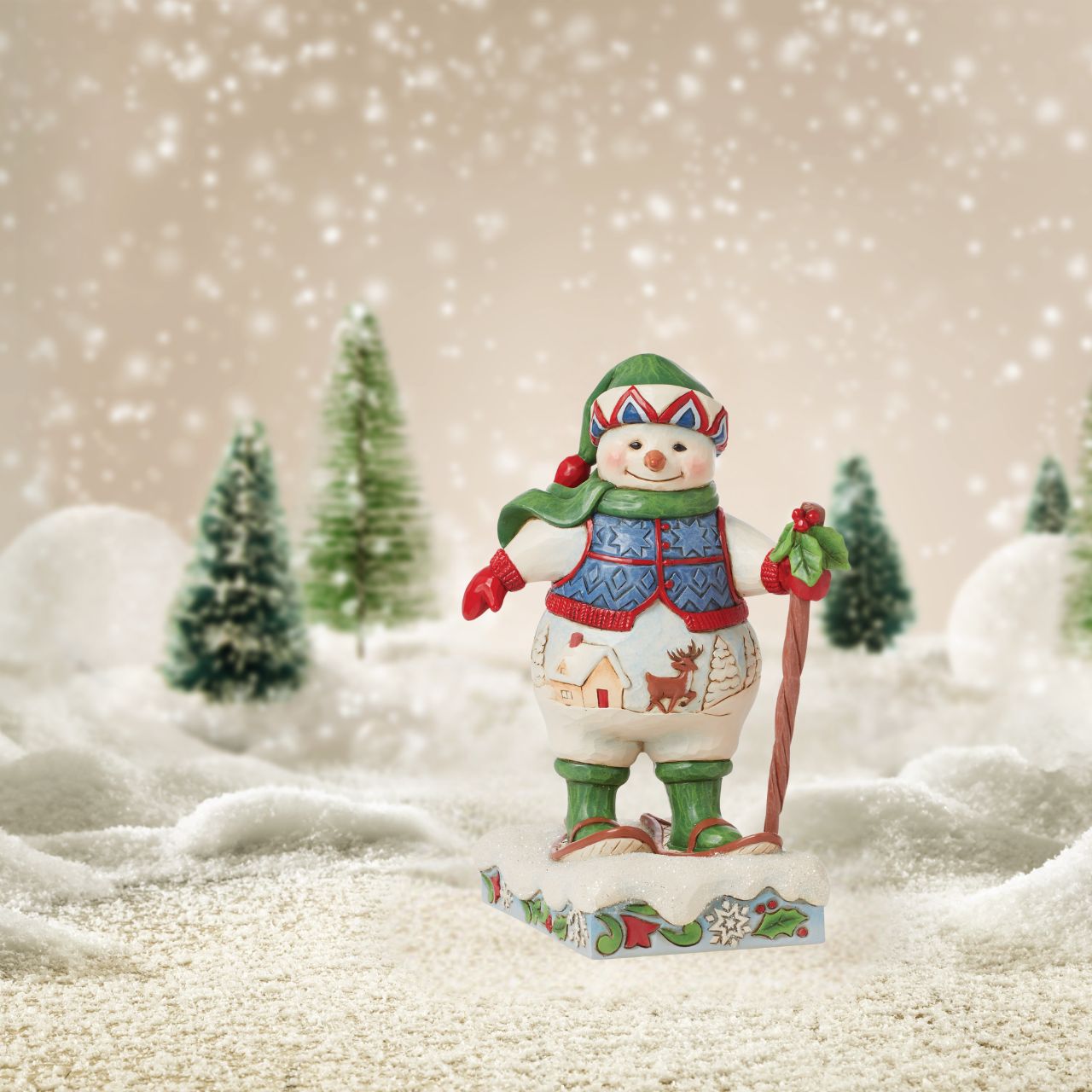 This festive figurine is the cutest Snowman, ready for the ice with his snowshoes. From the Heartwood Creek collection from Jim Shore. Comes in fully branded packaging.