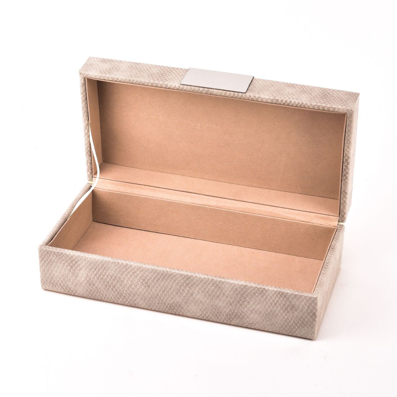 Shagreen Jewellery Box with Silver Detail  Keep your jewellery safe and sparkling in this shagreen jewellery box. With its simple yet elegant design, this stylish gift is a stunning accessory for any home.