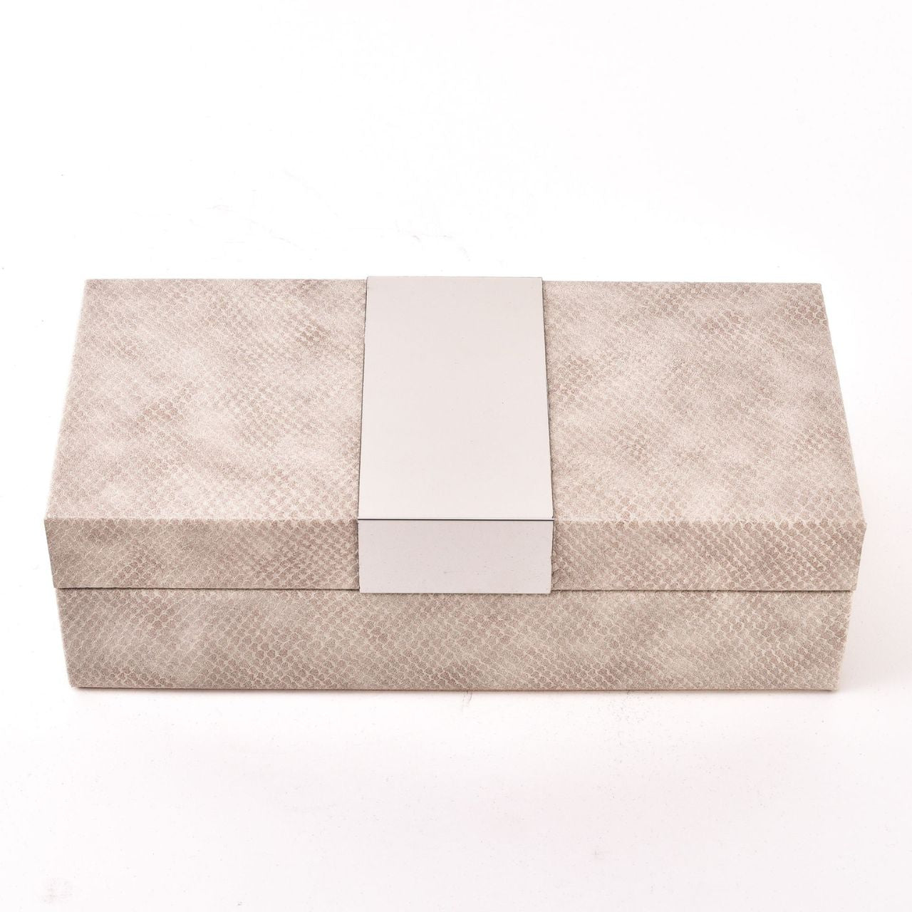 Shagreen Jewellery Box with Silver Detail  Keep your jewellery safe and sparkling in this shagreen jewellery box. With its simple yet elegant design, this stylish gift is a stunning accessory for any home.