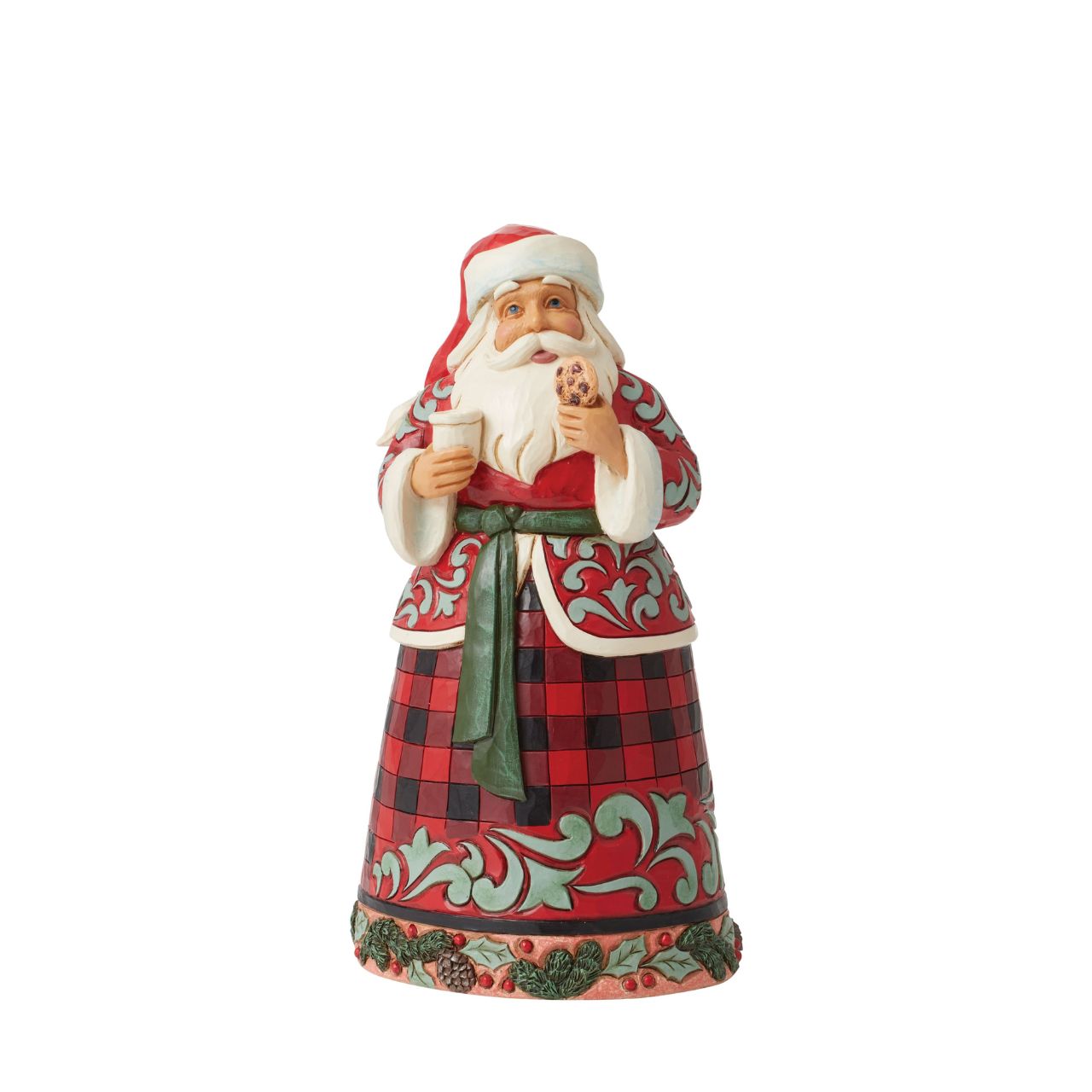 Designed by award winning artist Jim Shore as part of the Heartwood Creek Highland Glen Collection, hand crafted using high quality cast stone and hand painted, Santa &amp; Mrs Claus are perfect for the Christmas season. Packaging: Full colour, fully branded gift box with photo.