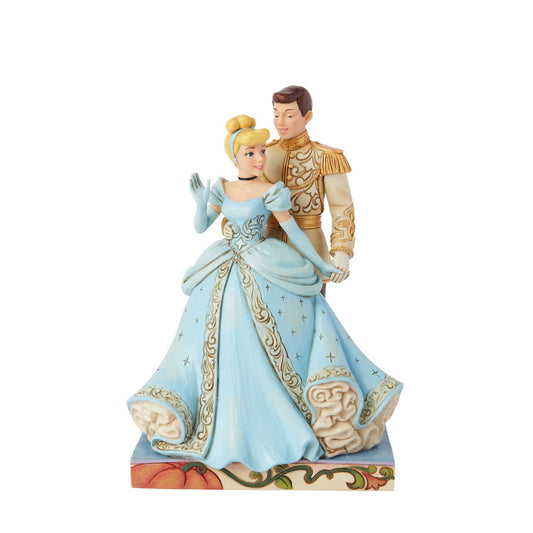 Featuring the iconic Cinderella ahead of her 75th Anniversary in 2025, with her love the Prince. Hand crafted and hand painted. From the Disney Traditions collections.