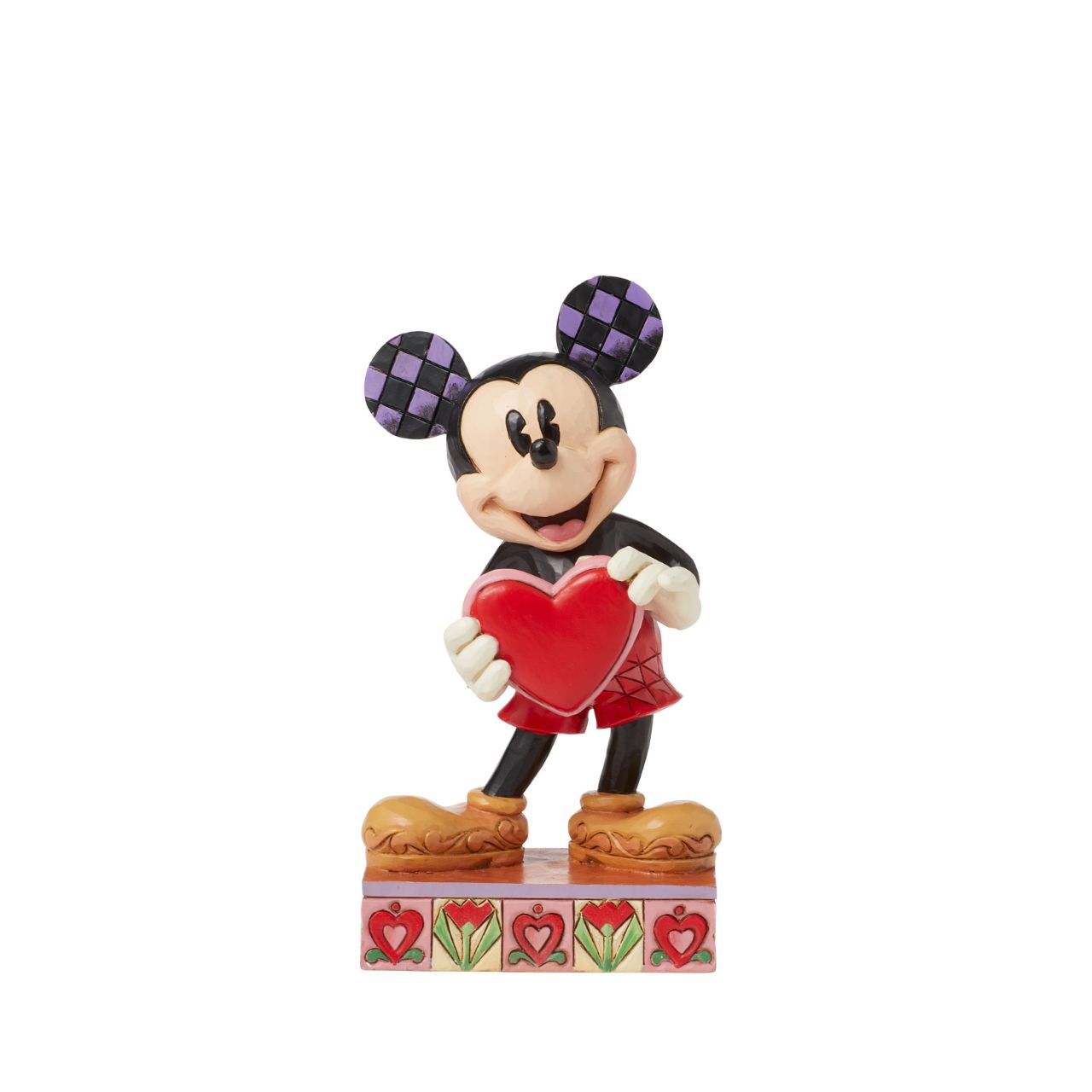 Disney's Mickey holds a love heart that can be personalised for that special person in your life. As part of the Disney Traditions by Jim Shore collection, this piece is hand carved and painted. Perfect for Valentines Day, engagements, weddings and anniversaries Comes in a fully branded gift box.