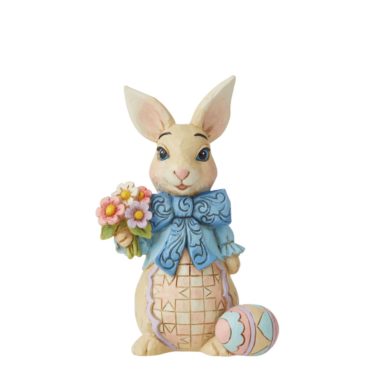 Bunny with Bow and Flowers Mini Figurine by Jim Shore  Spring brings new beginnings and the blossoming of new life, flowers, and growth. Celebrate the season with Jim Shore's Heartwood Creek collection.