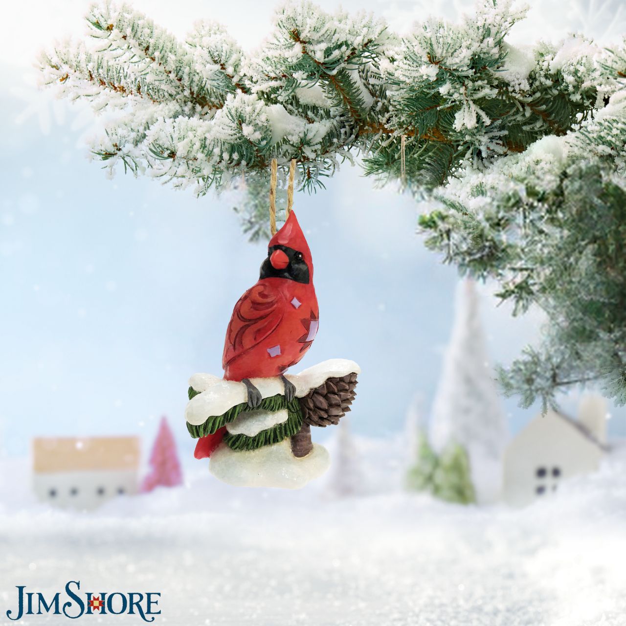 Carving Cardinal Hanging Ornament by Jim Shore  Celebrate Christmas with this beautiful hand crafted and hand painted Carving Cardinal on Snowy Branch Hanging Ornament. Decorate your tree this Christmas with this Carving Cardinal on Snowy Branch Hanging Ornament.