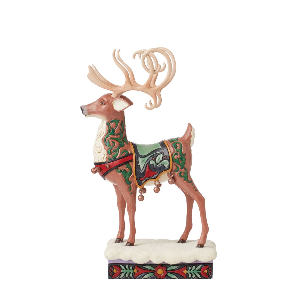 Hand crafted and hand painted, straight from the imagination of award-winning artist Jim Shore. Taking inspiration from traditional folk art, quilting designs, and iconic features like rosemaling, the mixture of colour, tones and glitter make each piece the perfect accessory for the best time of year - Christmas.