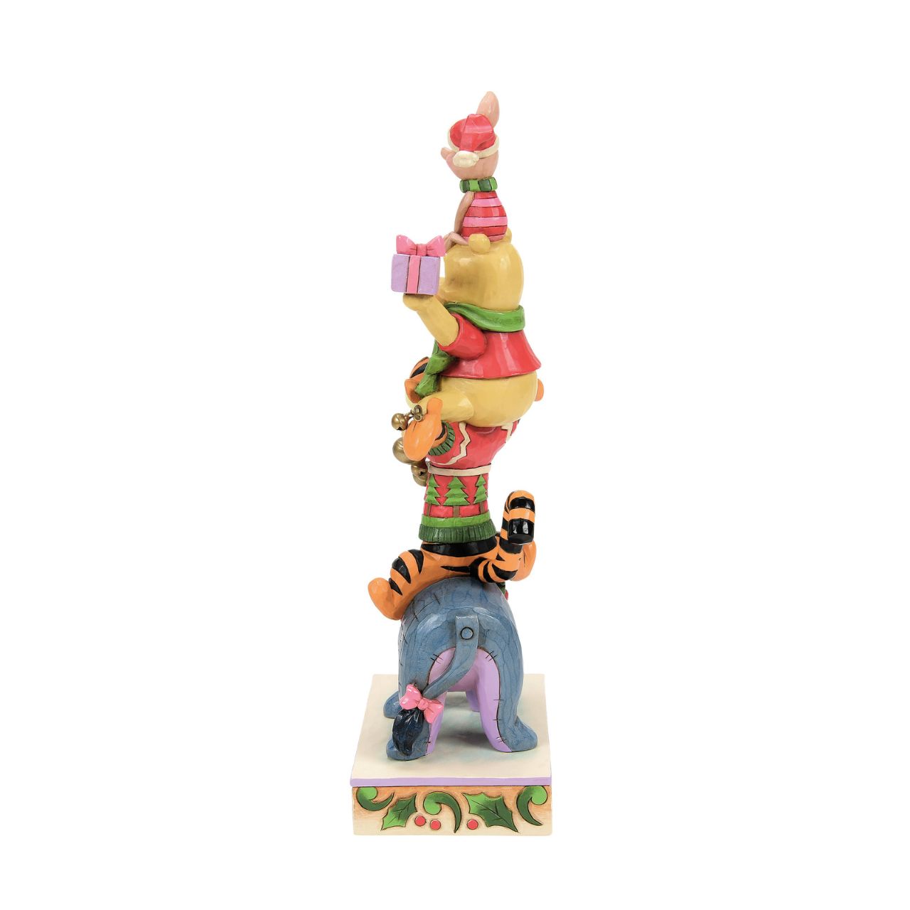 Winnie the Pooh and friends are getting in the festive spirit with this beautiful stacked piece from Disney Traditions. Including Pooh, Piglet, Tigger &  Eeyore, this is the perfect addition to any Christmas display.