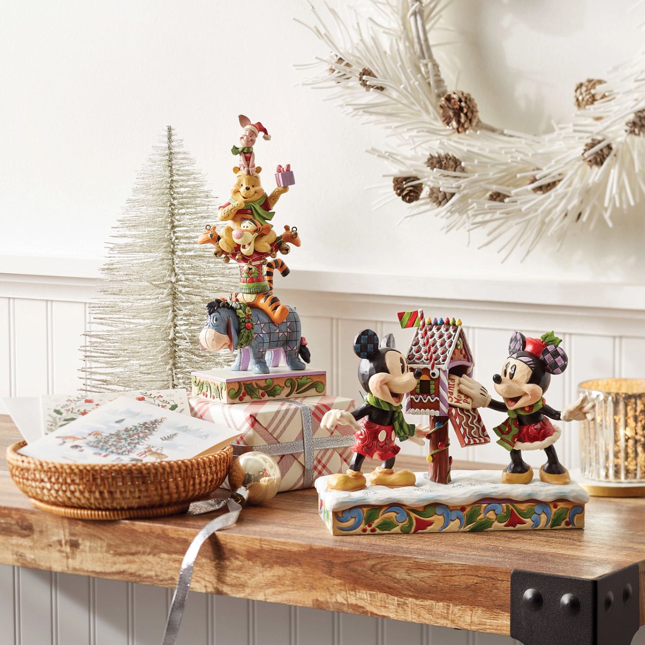 Winnie the Pooh and friends are getting in the festive spirit with this beautiful stacked piece from Disney Traditions. Including Pooh, Piglet, Tigger &  Eeyore, this is the perfect addition to any Christmas display.