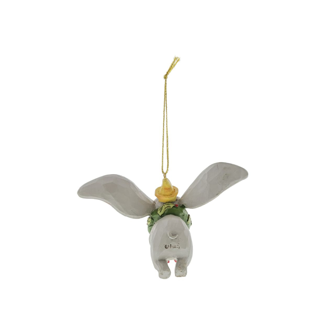 Dumbo, the sweetest elephant with the largest ears, dons a Christmas wreath to help deliver presents this season. Already gifted with the power of flight, he'll make a lovely reindeer for Santa's sleigh in this Jim Shore classic bauble.