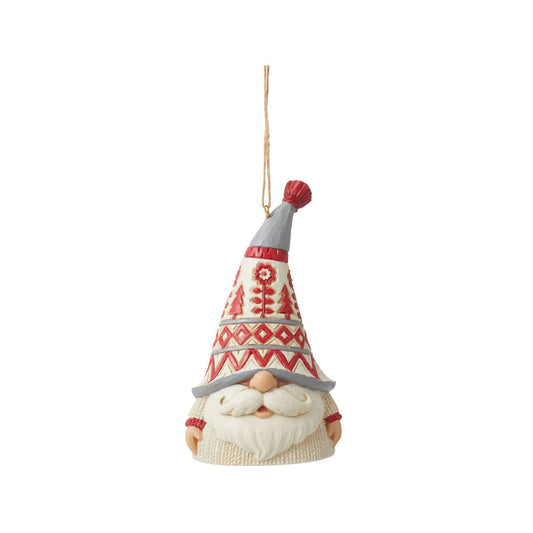 Part of the Nordic Noel Collection; this gnome features a knitted white jumper with a Christmas design on his hat. This super cute Gnome Hanging Ornament is the perfect addition to any Christmas Tree.